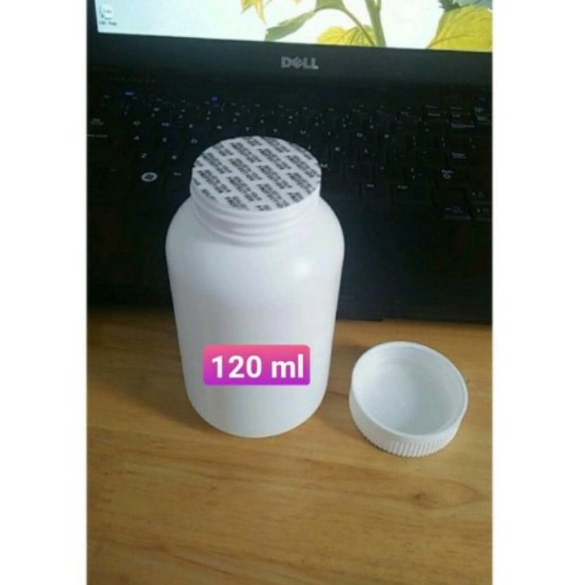 Chai nhựa 120ml đựng dược phẩm lọ đựng thuốc đông y có sẵn màng seal và gói chống ẩm