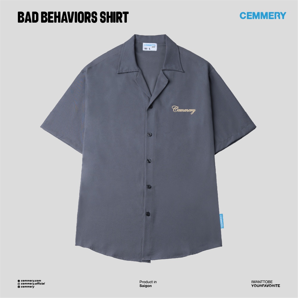 Áo Sơ Mi tay ngắn Local Brand &quot;BAD BEHAVIORS SHIRT&quot; # 3 Color