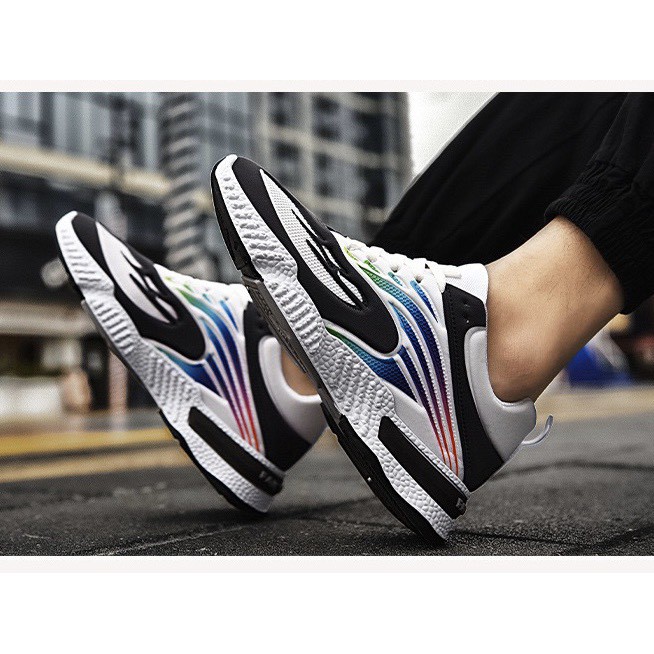 Giày nam sneaker thể thao đế Răng Cưa 3 sọc đen Full mới về | BigBuy360 - bigbuy360.vn
