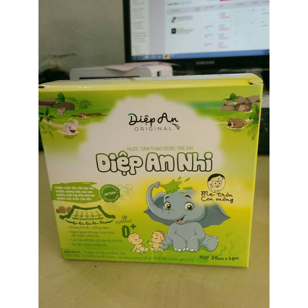 [Date 2022] Nước tắm thảo dược trẻ em 2 trong 1 (tắm + gội) Diệp An Nhi chai 250ml/ túi 10ml