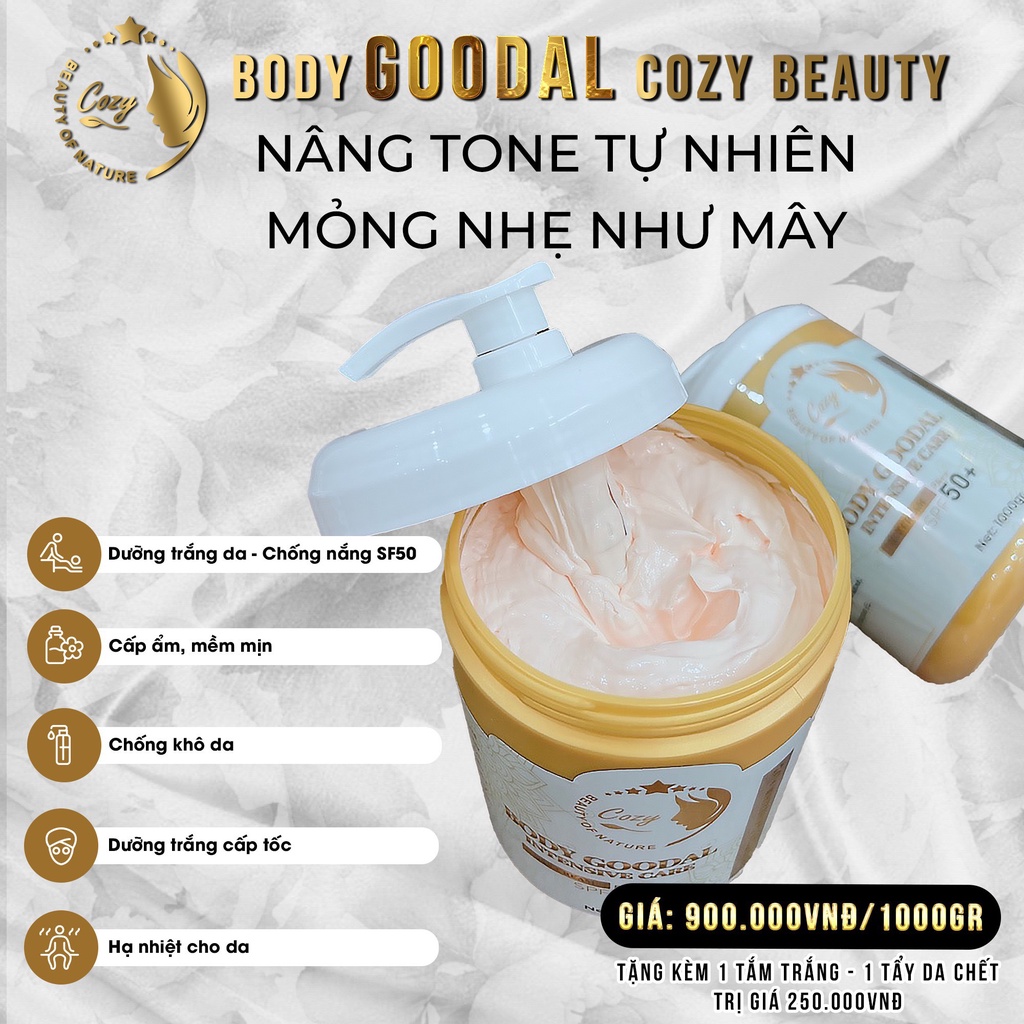 KEM BODY GOODAL nhà COZY tặng 1 set tắm trắng Cozy