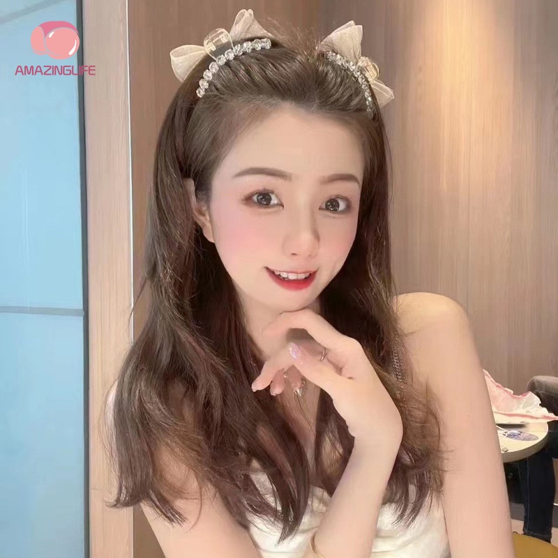 Kẹp Tóc Nơ Ruy Băng Đính Đá Thanh Lịch / Kẹp Tóc Lưới Hai Mặt Cá Mập / Kẹp Tóc Một Đường Khí Chất