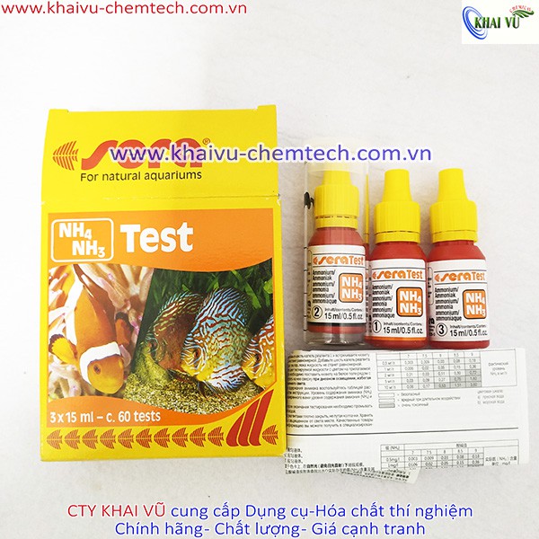 [HÀNG ĐỨC] Bộ test Sera kiểm tra nước NHANH CHÍNH XÁC đo nitrite NO2, phèn sắt Fe, Canxi Ca, Amoni NH3/NH4...