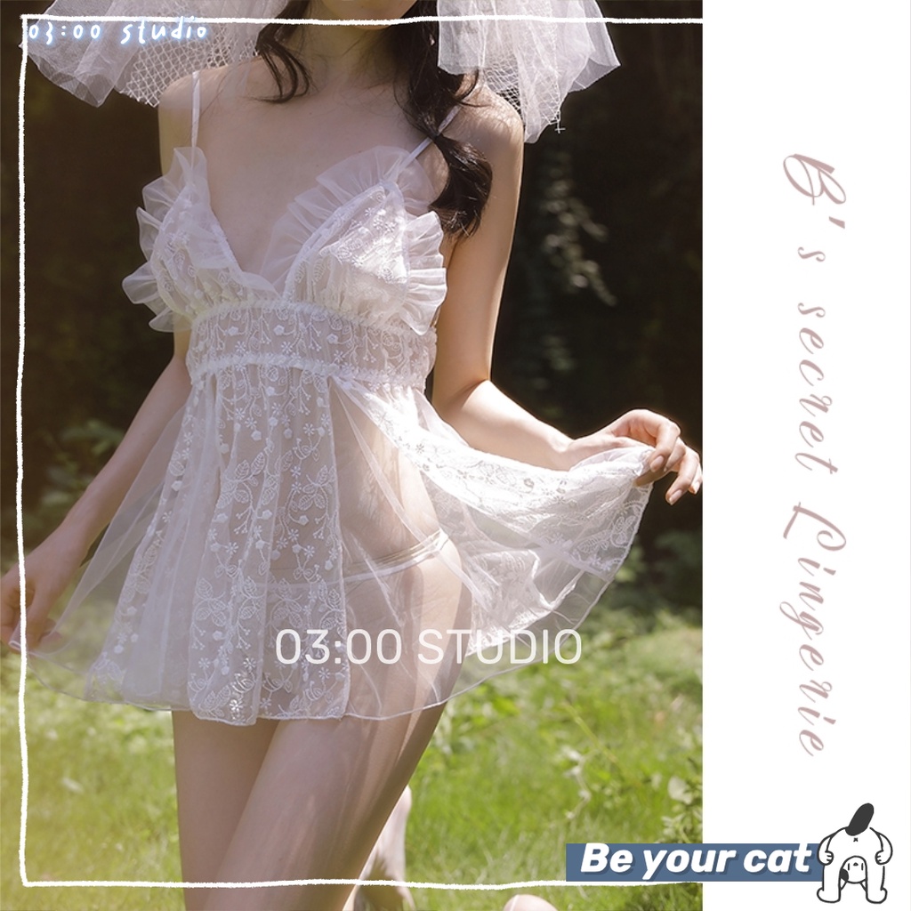 （Giao hàng bảo mật）（Có quần lót）🤞Váy ngủ sexy🤞đầm ngủ 2 dây ren nữ quyến rũ gợi cảm hở lưng khiêu cho 40-66kg---019
