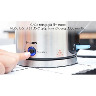 Ấm đun nước siêu tốc Philips HD9316 có nút giữ ấm