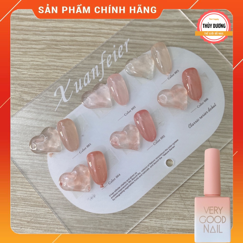 [04] Set sơn gel thạch 6 màu Very Good Nail chính hãng 15ml + tặng kèm bảng màu