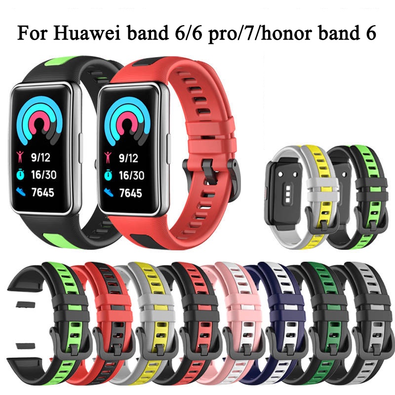 Dây Đeo Thay Thế Chất Liệu Silicon Màu Trơn Cho Huawei Band 6 6 pro Honor Band 6