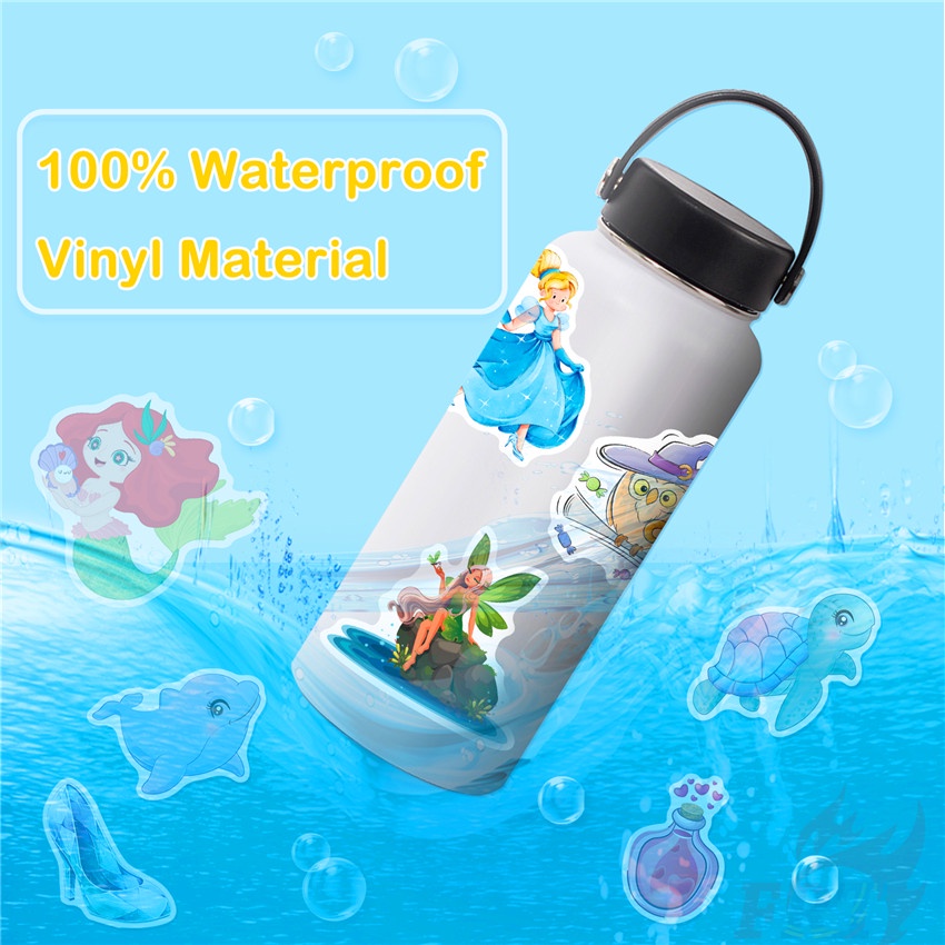 Bộ 100 Cái/Bộ ❉ Miếng Dán Trang Trí Hình Công Chúa Disney Xinh Xắn ❉ Miếng Dán Vẽ Nguệch Ngoạc Thời Trang Chống Nước