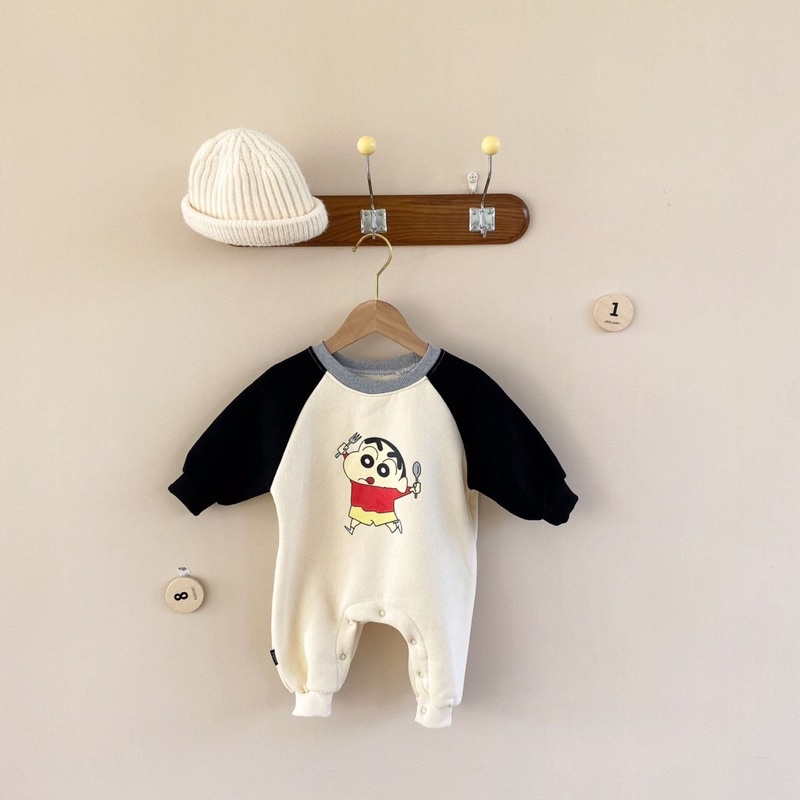 Body dài tay cho bé, nỉ bông ấm in hình họa tiết cute cho bé 4-11kg