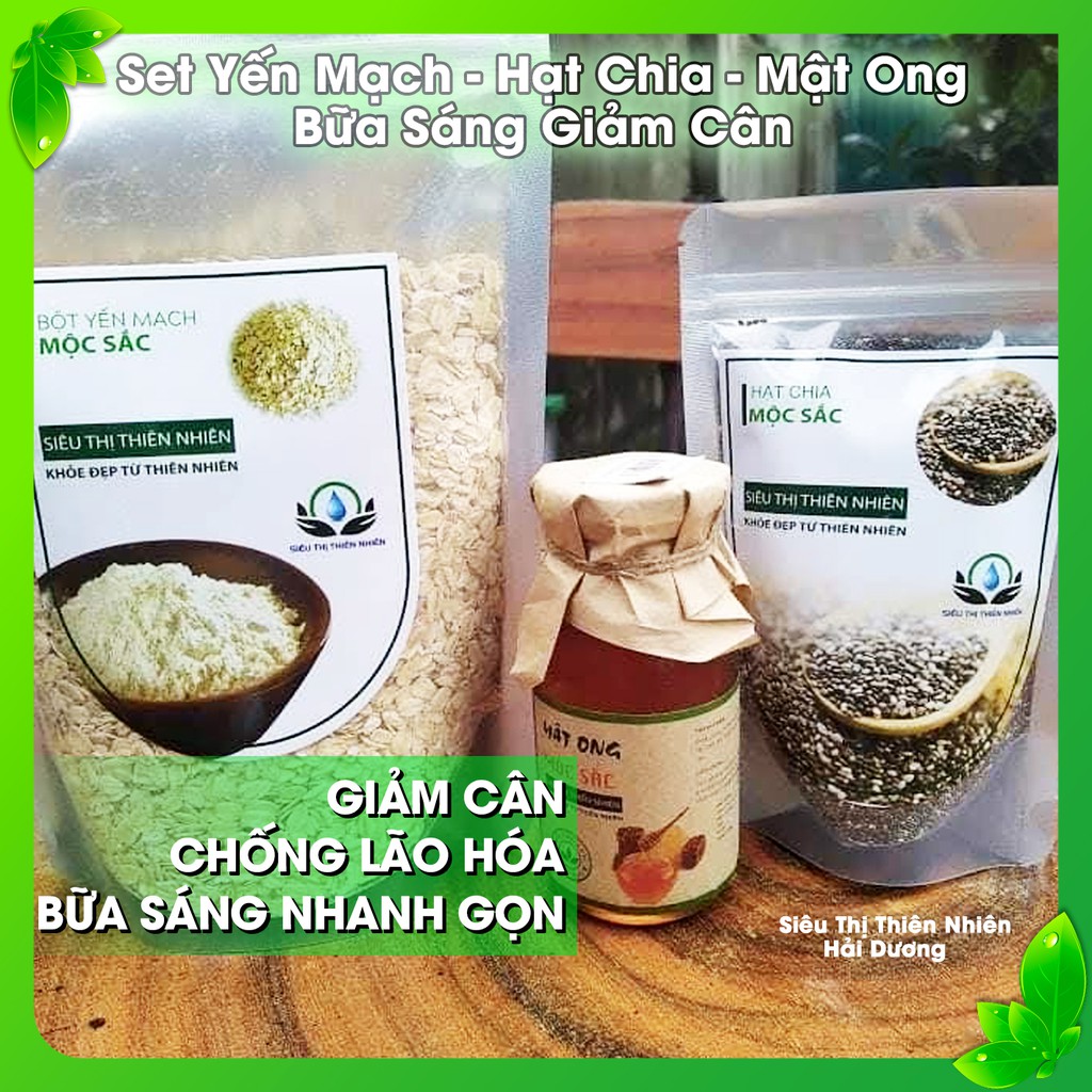 Set Yến Mạch, Hạt Chia, Mật Ong - Combo Bữa Sáng Giảm Cân - Siêu Thị Thiên Nhiên Hải Dương