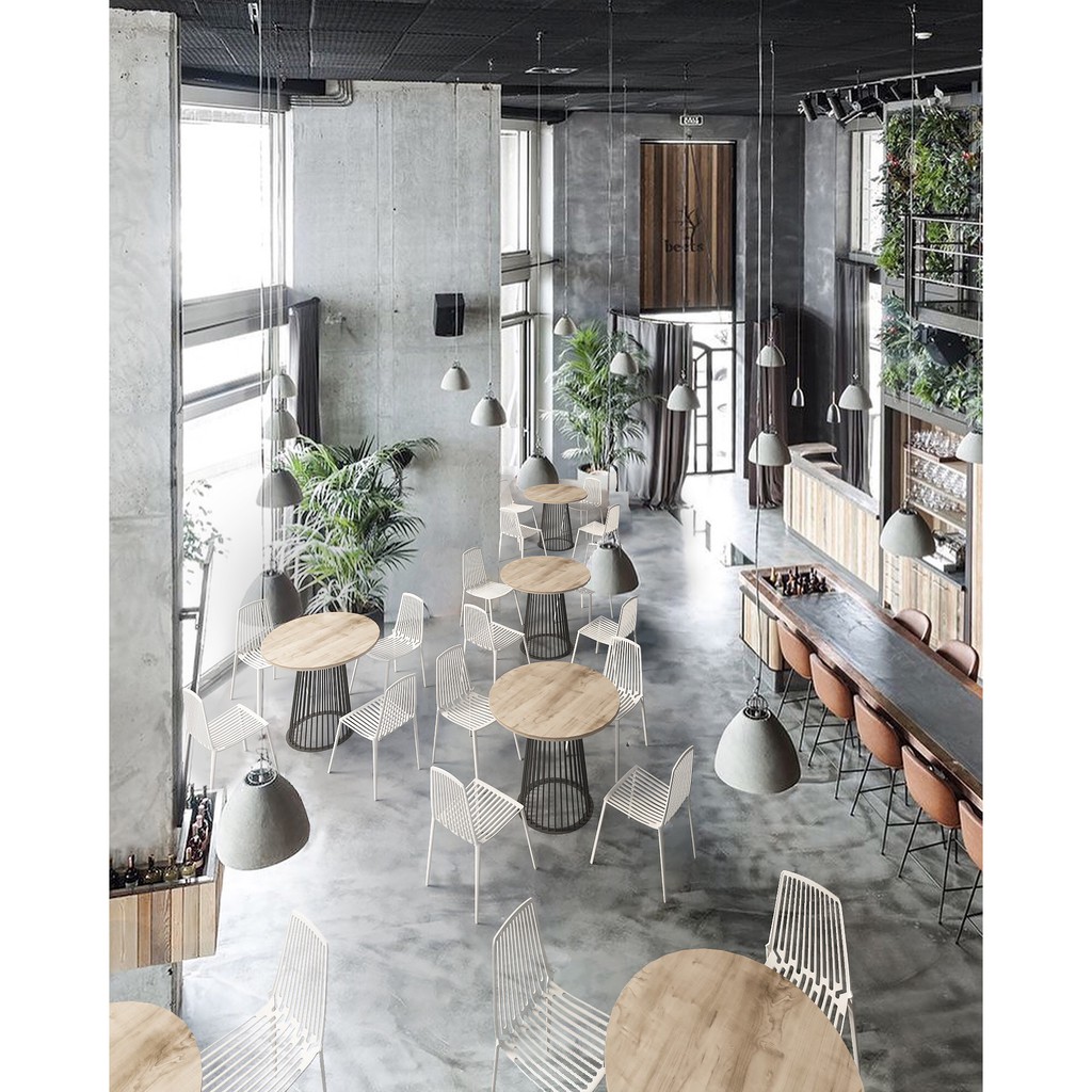 Ghế cafe nhà hàng cao cấp - nhựa đúc nguyên khối Tựa kẻ mỹ 2602 SL211214 | BigBuy360 - bigbuy360.vn