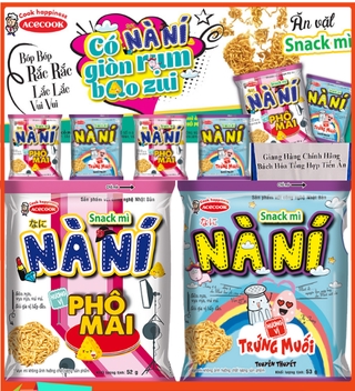 Combo 2 gói Snack mì NÀ NÍ vị phô mai vá trướng muối Acecook gói 53g