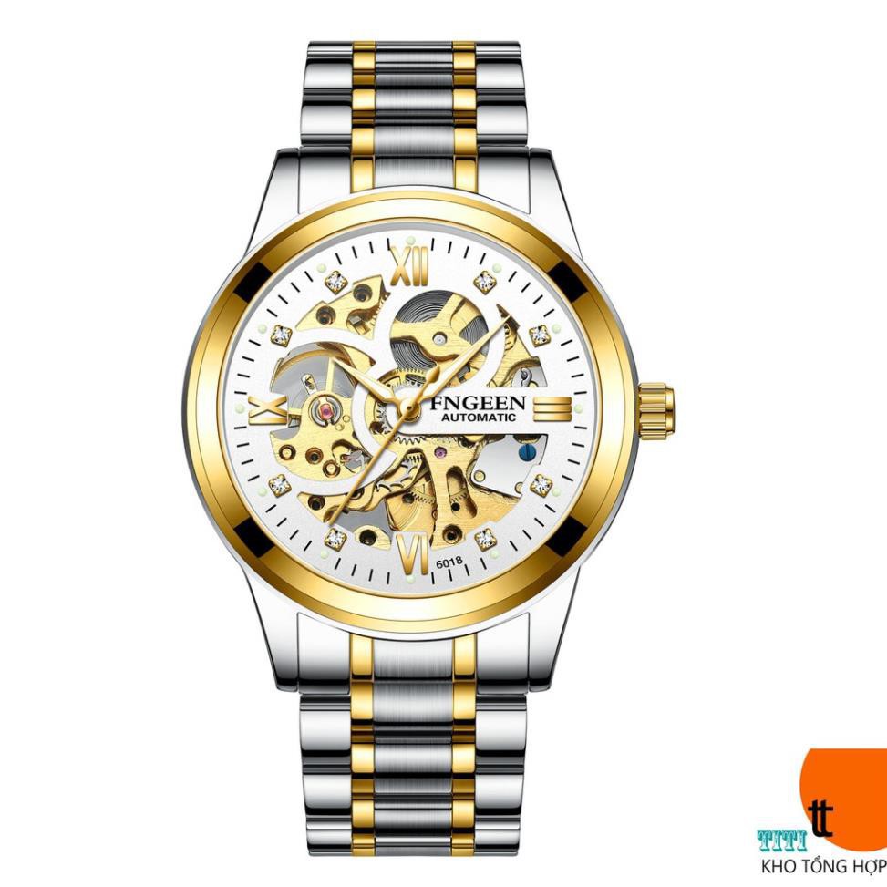 Đồng Hồ Nam AUTOMATIC FNGEEN Dây Hợp Kim Thép Không Gỉ Cao Cấp