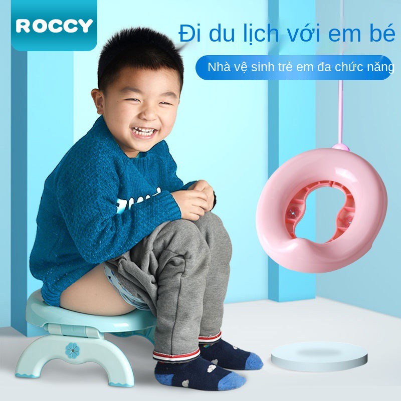 nhà vệ sinh di động ROCCY ô tô trẻ em bồn cầu, bệ ngồi toilet có thể gập lại cho bé, bé nam và nữ