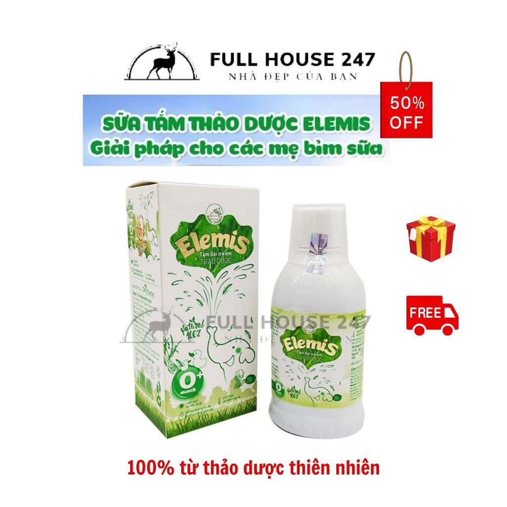 Sữa tắm thảo dược Elemis 100% từ thảo dược tự nhiên cho bé sơ sinh và trẻ em 200ml