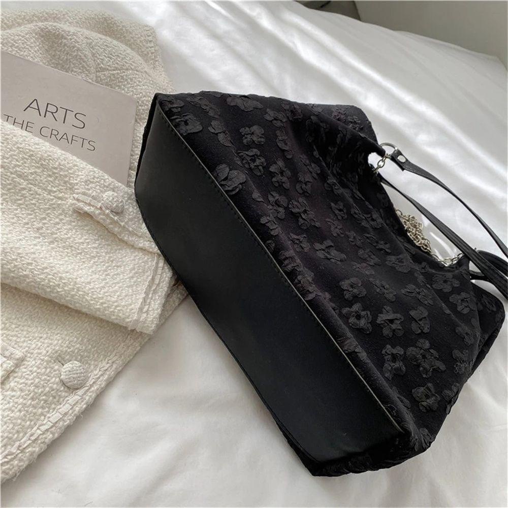 Túi Tote Đeo Vai Mềm Mại Họa Tiết Hoa Phong Cách Châu Âu Cho Nữ