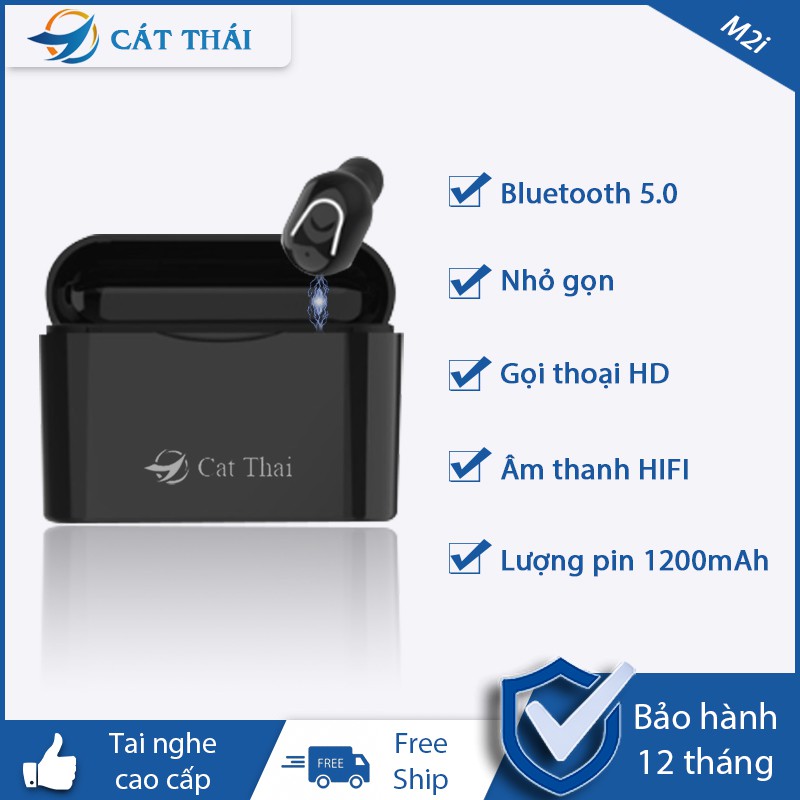 Tai nghe Bluetooth 5.0 M2i Kèm hộp sạc 1200mAh, tai nghe nhét tai không dây kết nối xa , Sử dụng lâu