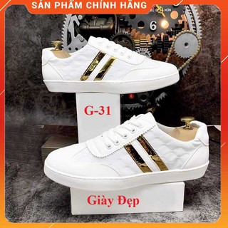 Giày Sneaker Nam Da Trơn Cao Cấp Phủ Lớp NANO Chống Thấm