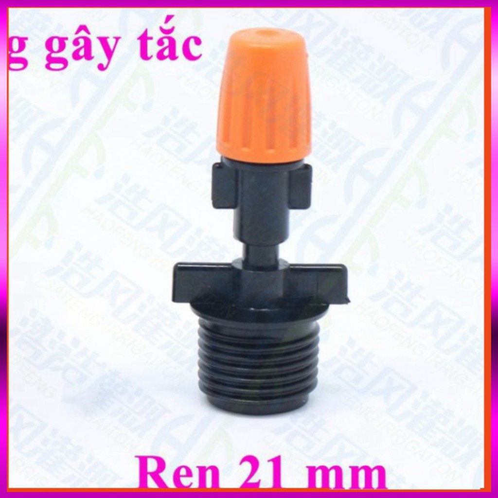 [GIÁ TỐT]  Béc phun sương màu cam và ren 21mm ( nhựa cao cấp) đầu phun không bị tắc, điều chỉnh được lượng nước (1tia)