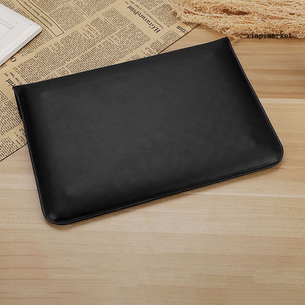 LOP_Laptop Sleeve Large Capacity Waterproof Faux Leather Notebook Liner Sleeve Bag for Macbook Air/Pro