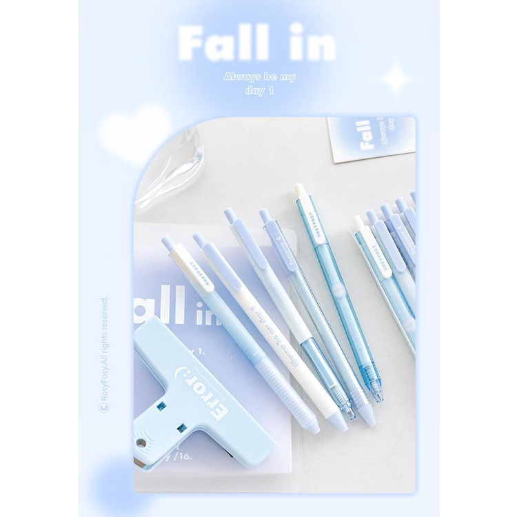 Bộ Bút Mực Gel Dạng Nhấn 3 Phong Cách Màu Tươi Mới Macron Dành Cho Học Sinh