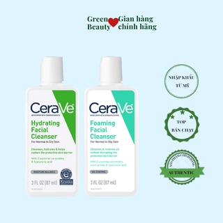 Cerave sữa rửa mặt cho da dầu, sữa rửa mặt cho da khô 87ml
