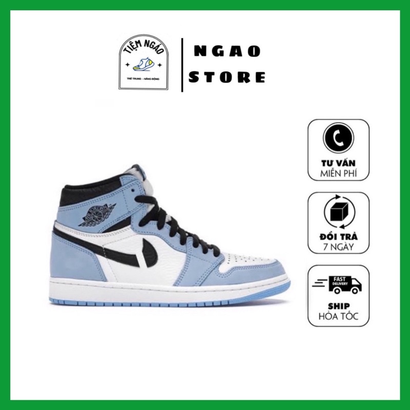 Giày Jordan xanh da trời cao cổ, Jordan xanh da trời đủ size nam nữ cao cấp. Ngáo store