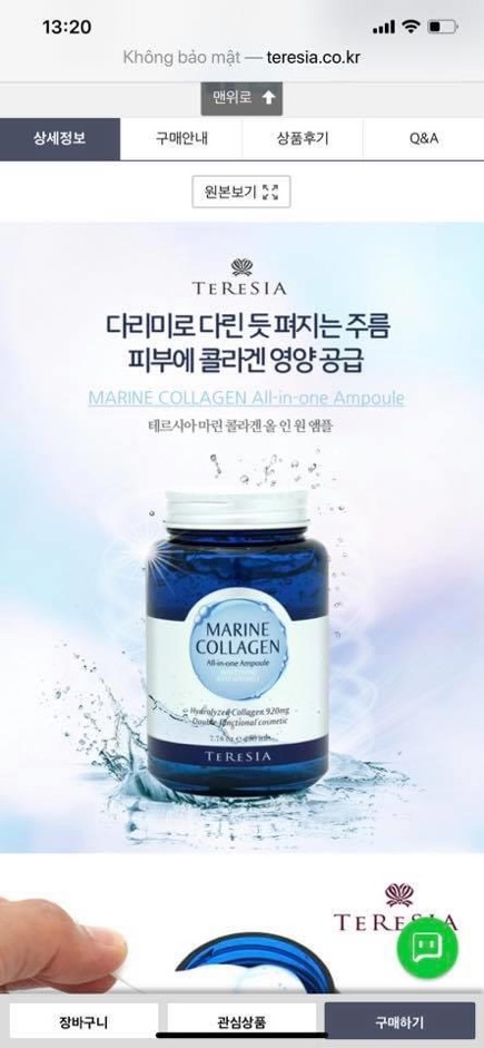 Collagen tươi Marine collagen all in One