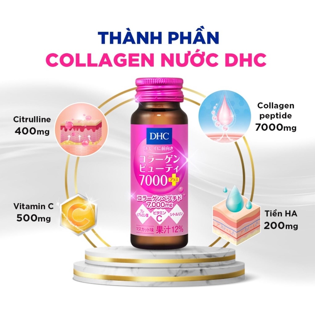 Nước collagen dhc nhật bản làm đẹp và trẻ hóa da bổ sung vitamin c hộp 10 - ảnh sản phẩm 2