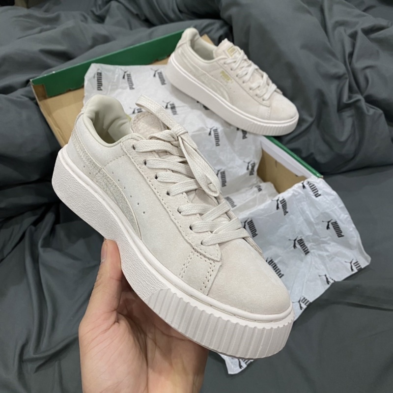 GIÀY PU.MA BE NỈ SỮA DA LỘN SC