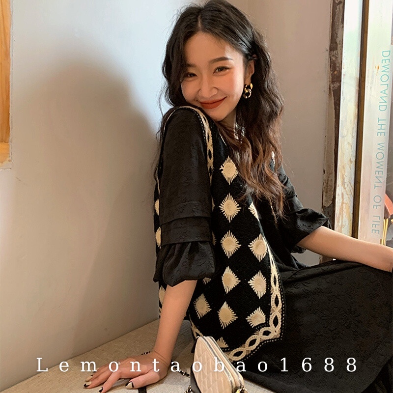 Áo Khoác Len Cadigan kẻ caro năng động, mix váy áo mùa thu Lemontaobao