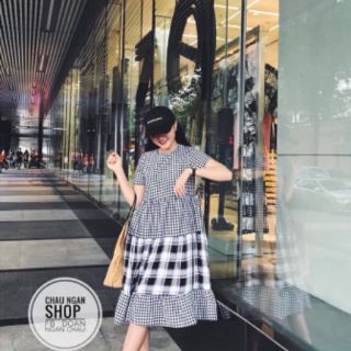 Đầm suông phối caro cực xinh