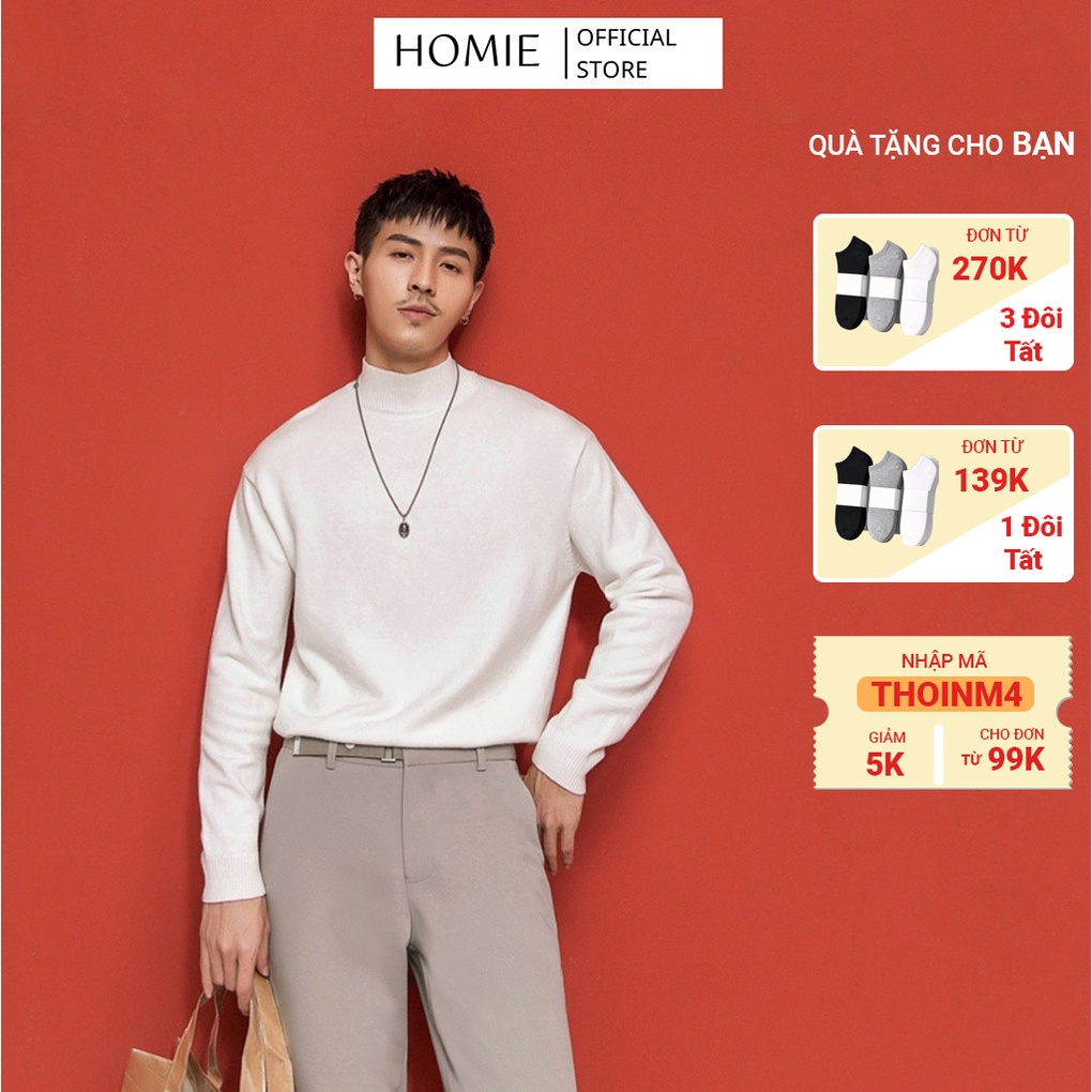 Áo Sweater Nam Nữ Cổ Lọ Hàn Quốc Chất Liệu Borip Mịn Co Dãn Dáng Basic :: Áo Thun Nam Nữ Dài Tay Cao Cổ | BigBuy360 - bigbuy360.vn