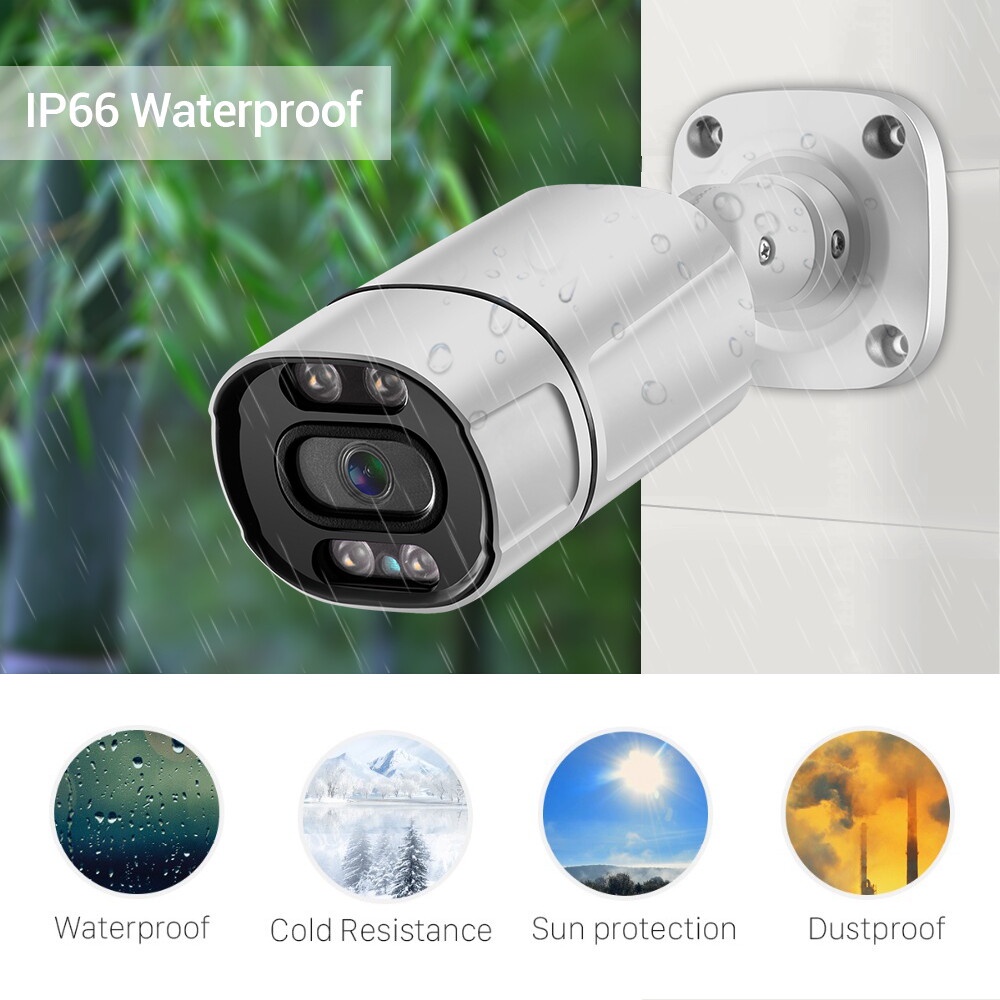 Camera quay an ninh HAMROL 8MP 4K H.265 IP chống thấm nước màu sắc đa dạng