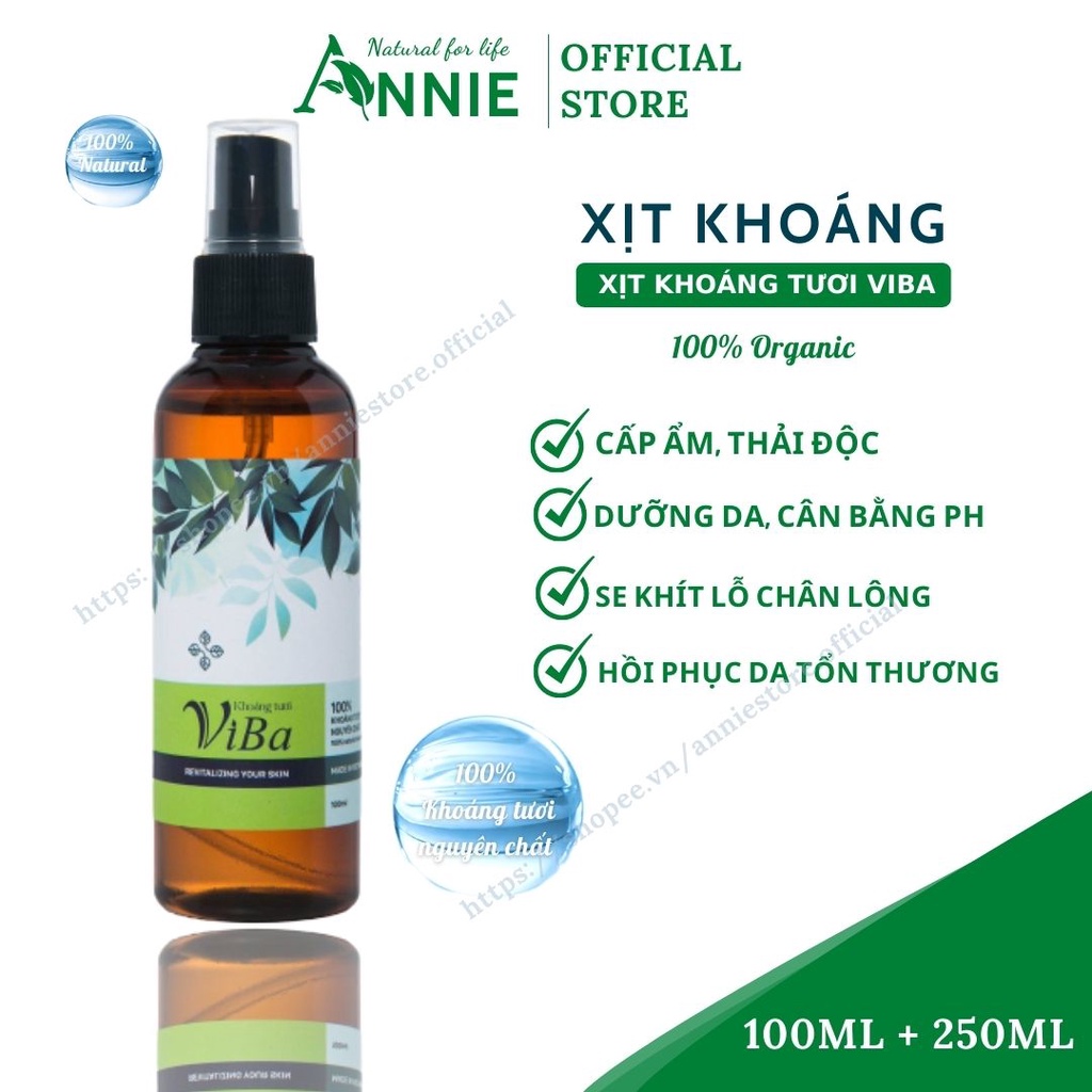 xịt khoáng tươi viba - Dưỡng da cấp ẩm, cân bằng PH, phục hồi tổn thương da.