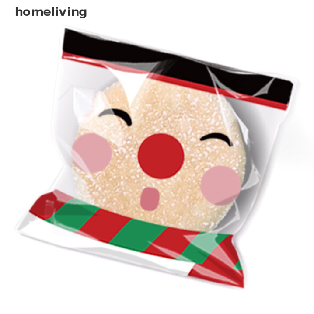 Set 100 Túi Nhựa Đựng Bánh Kẹo Giáng Sinh