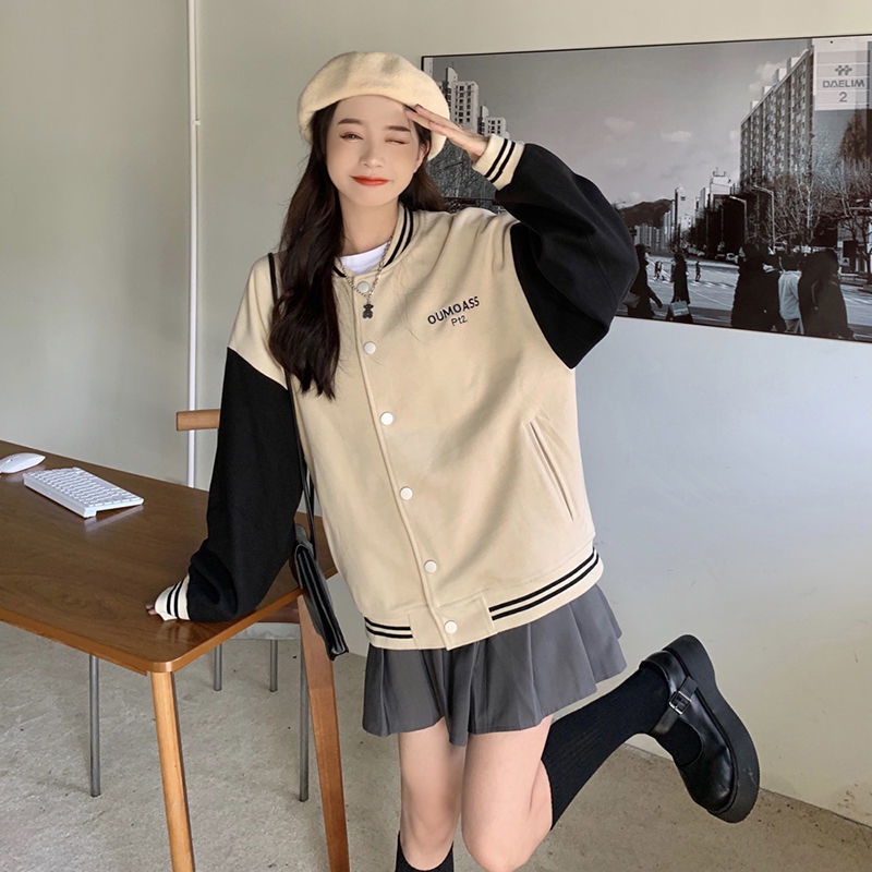 COZOK Áo khoác bóng chày tay dài thời trang