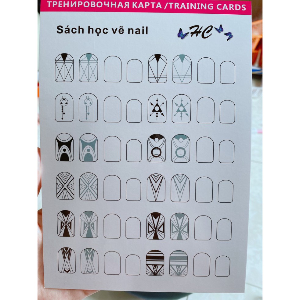 Sổ học nail, Sổ học vẽ cọ nét có mẫu sẵn