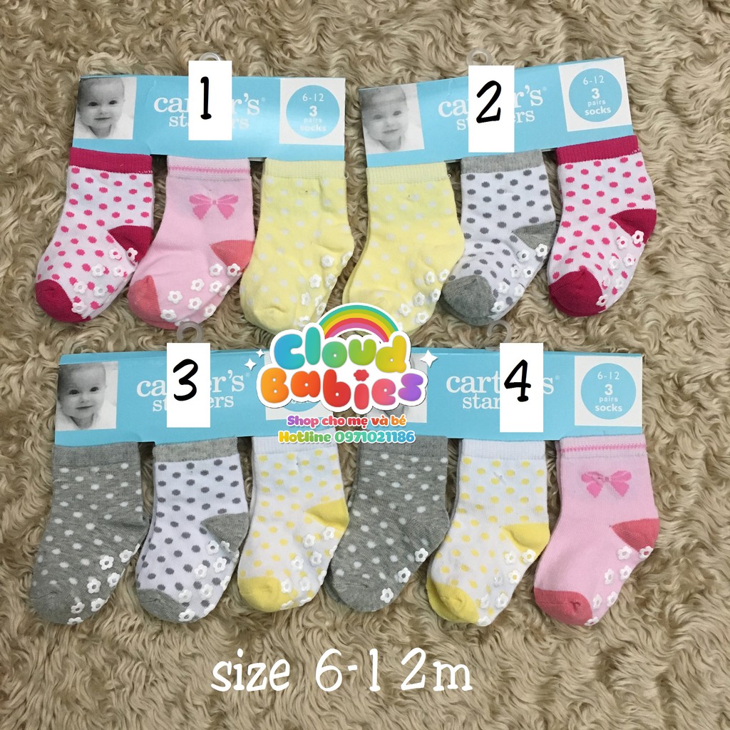 set 3 đôi tất Carter bé gái
