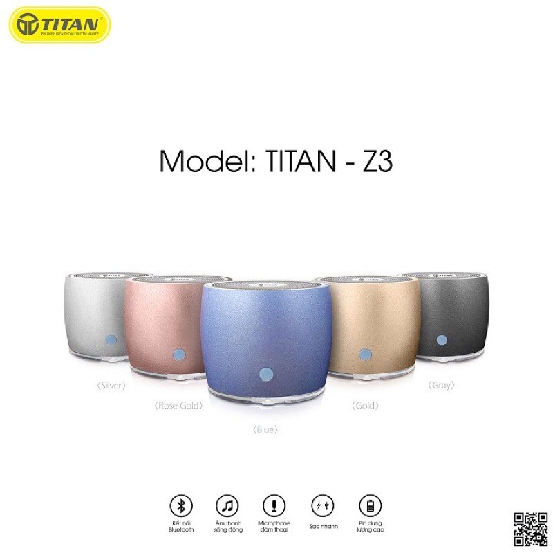 Loa Bluetooth TITAN Z3 mini cỡ nhỏ gọn âm thanh lớn hay kết nối không dây 3.0 4.0 5.0 đẹp giá rẻ chính hãng xịn cầm tay