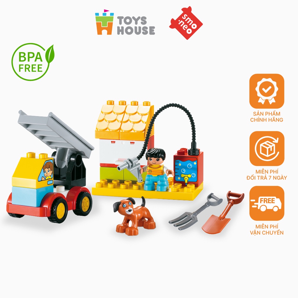 Bộ đồ chơi lắp ghép xếp hình smoneo duplo - 20 mảnh ghép Toyshouse - 77002