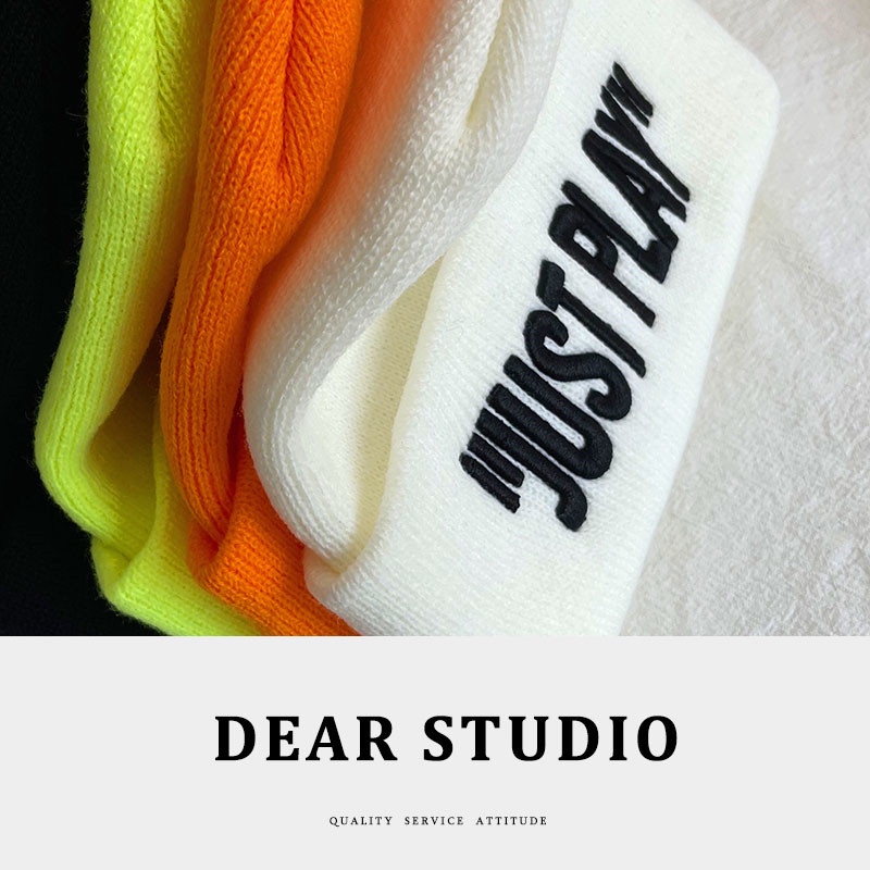 Còn Hàng!Mũ beanie Thêu Chữ Just PLAY Thời Trang hip hop