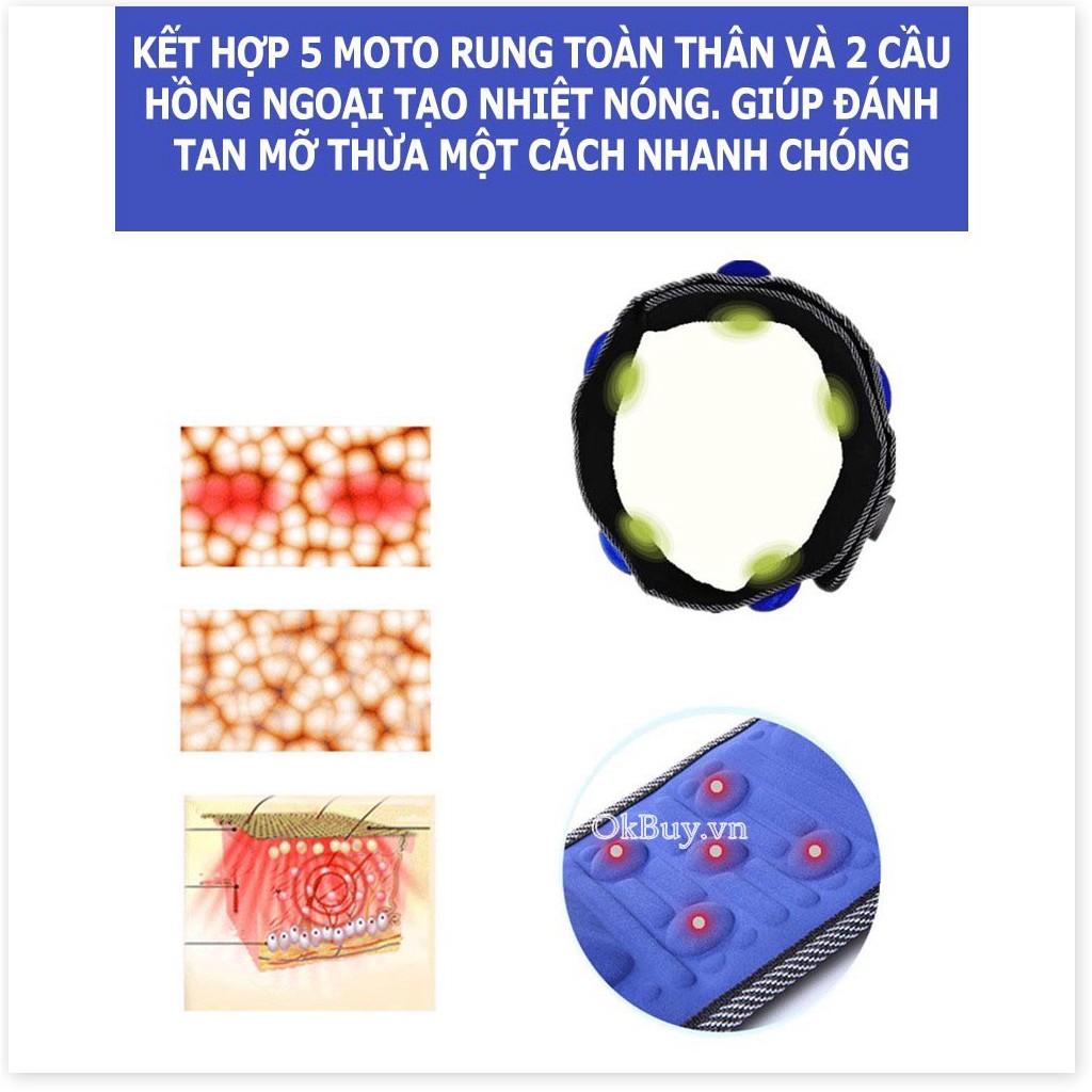 Máy mat xa đánh tan mỡ bụng 🍒Free ship 🍒Hàng chính hãng nhập khẩu Malaysia