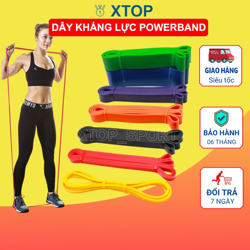 Dây kháng lực Power band đàn hồi, Dây tập gym đa năng, Dụng cụ tập gym tại nhà XTOP P56