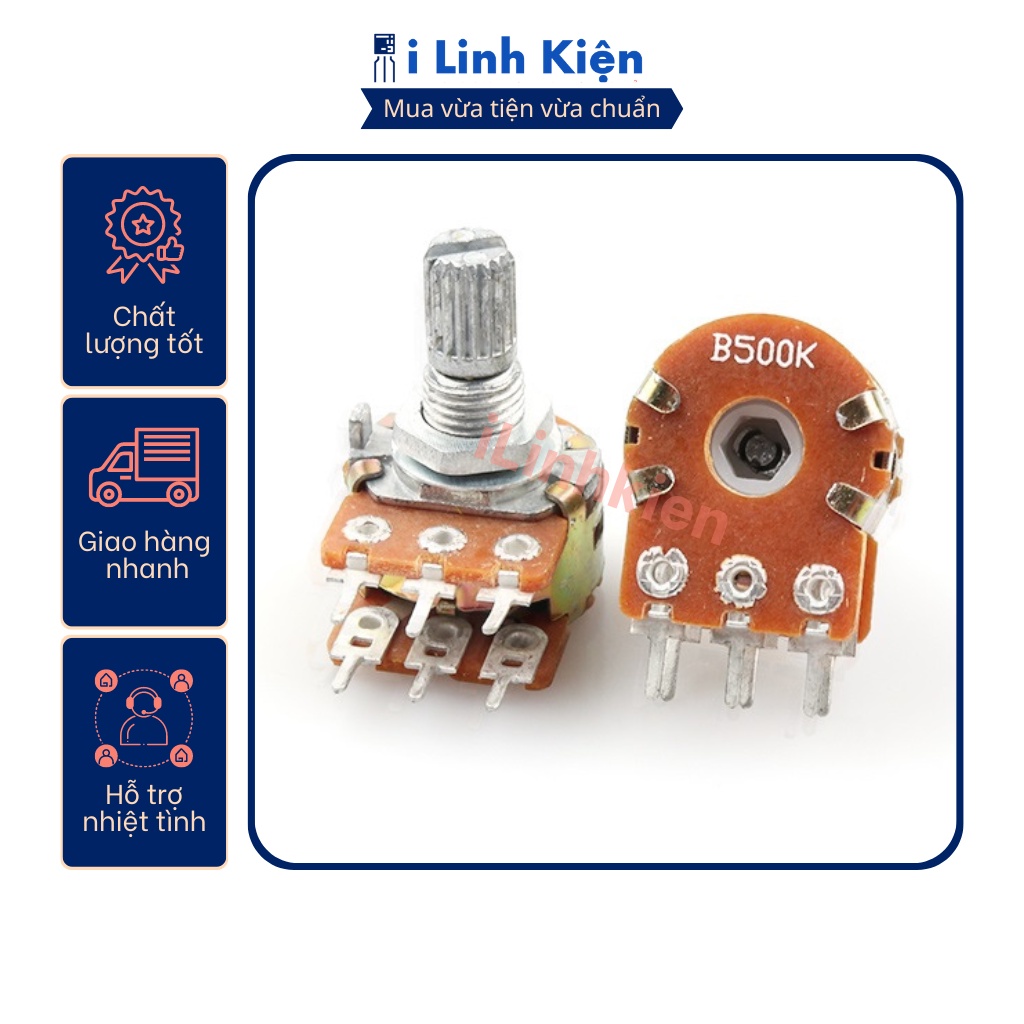 Combo 5 con Chiết áp đôi 500K WH148-B500K 15mm