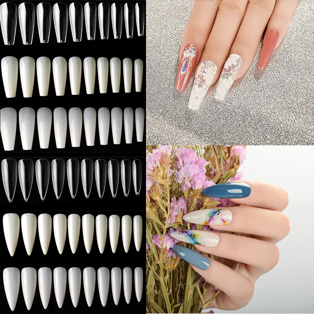 Set 500 Móng Tay Giả Acrylic Che Phủ Toàn Diện Phong Cách Pháp