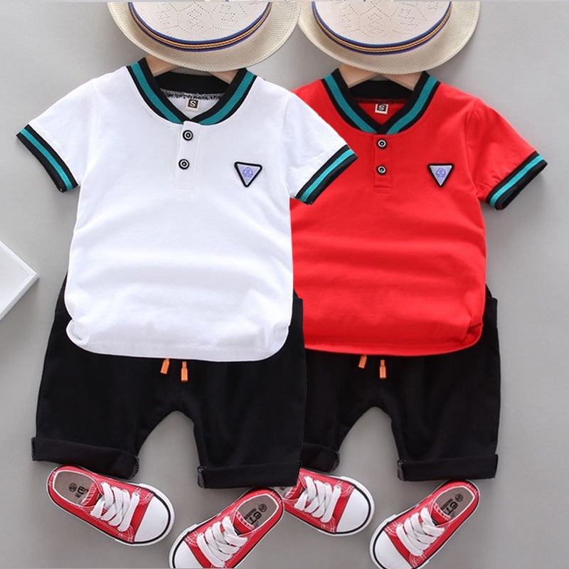 Set Đồ 2 Món Gồm Áo Thun Cổ Tròn Và Quần Short Dành Cho Bé Trai 0-4 Tuổi
