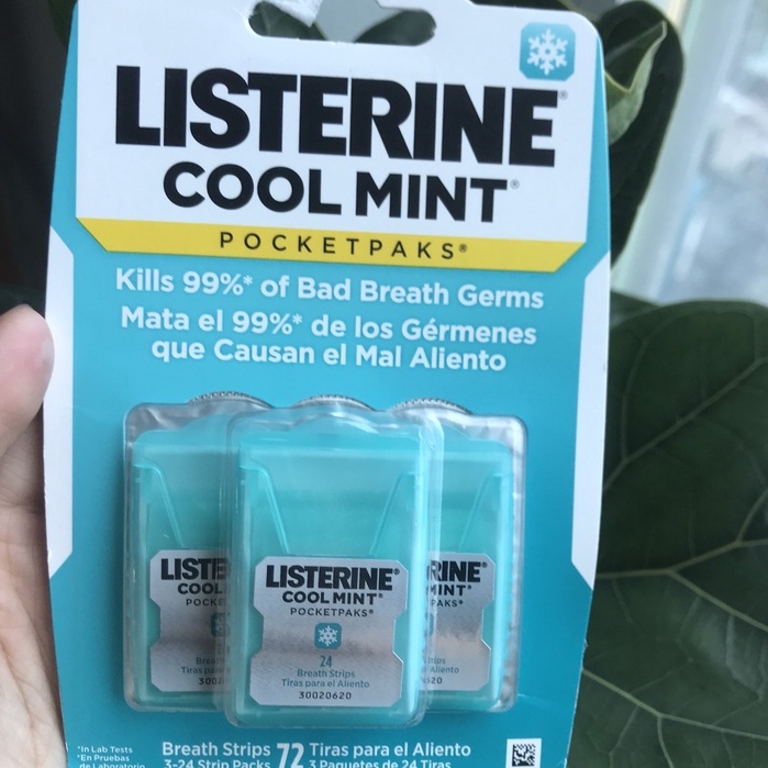 Ngậm Thơm Miệng LISTERINE Freshburst Pocketpaks Breath Strips (Xanh Lá/xanh dương) (3x24)