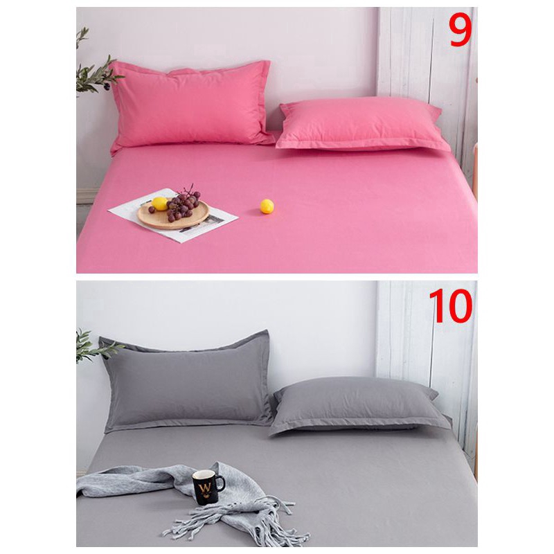 2 PCS Solid Color Polyester Pillowcase Bedsheet Pillow Cover