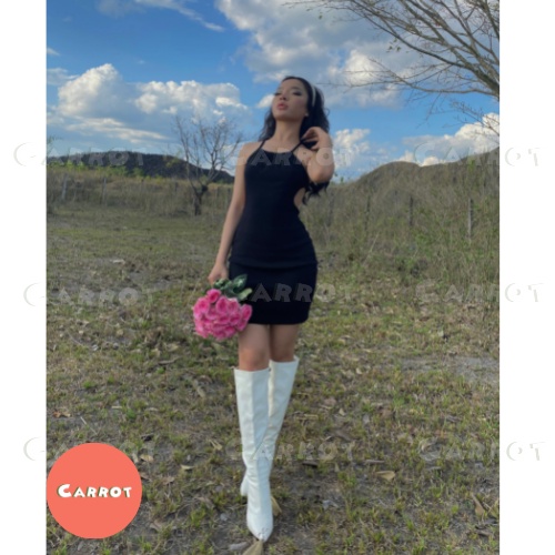 Đầm body sexy 2 dây hở lưng váy ôm đen cut-out thun sang chảnh đi dạo phố carrotxinhdep (44)